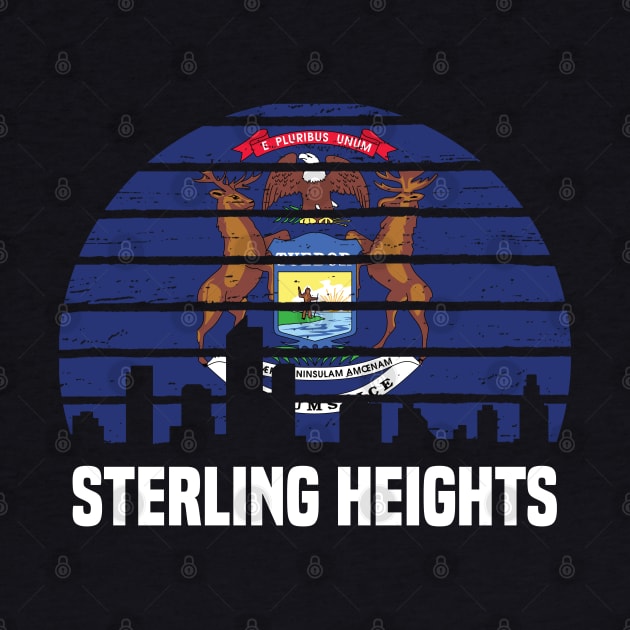 Sterling Heights Michigan MI Group City Silhouette by jkshirts